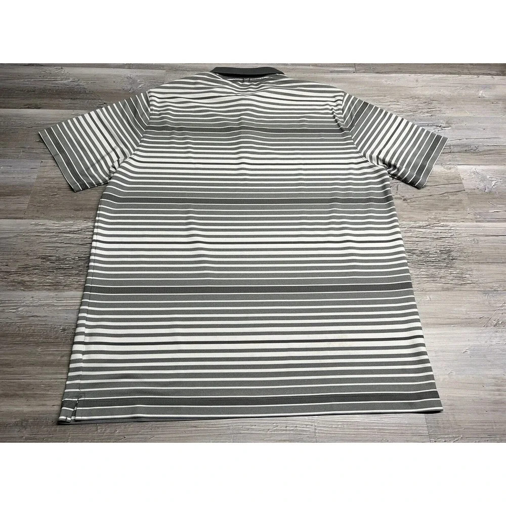 Nike DriFit Golf Polo Shirt XL Tour Performance‎ Gray Stripe Short Sleeve